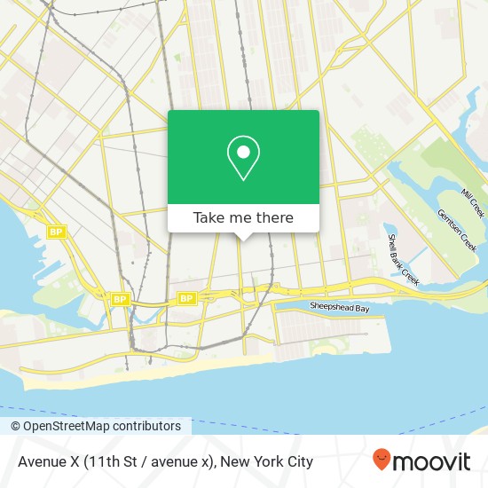Mapa de Avenue X (11th St / avenue x), Brooklyn (BROOKLYN), NY 11235