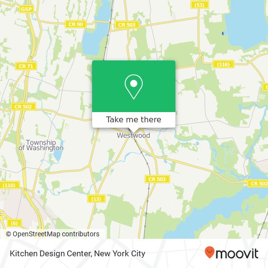 Mapa de Kitchen Design Center, 58 Westwood Ave