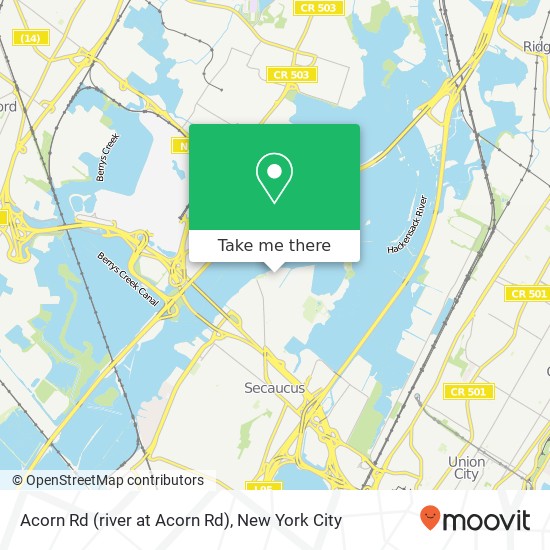 Mapa de Acorn Rd (river at Acorn Rd), Secaucus, NJ 07094