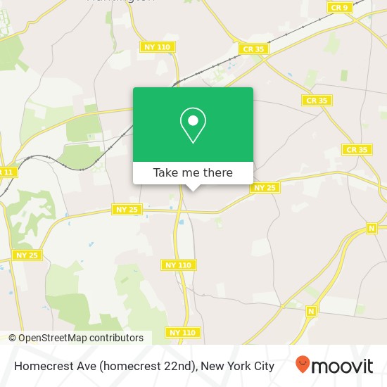 Mapa de Homecrest Ave (homecrest 22nd), Huntington Station, NY 11746