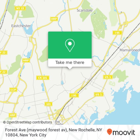 Mapa de Forest Ave (maywood forest av), New Rochelle, NY 10804