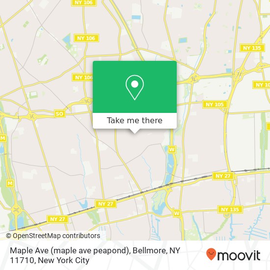Mapa de Maple Ave (maple ave peapond), Bellmore, NY 11710