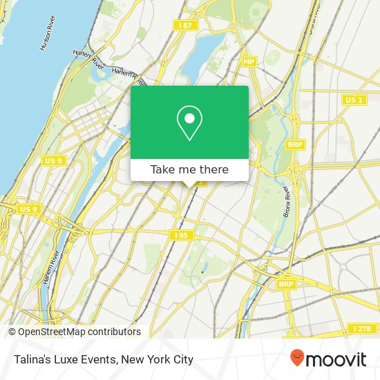 Mapa de Talina's Luxe Events, Webster Ave