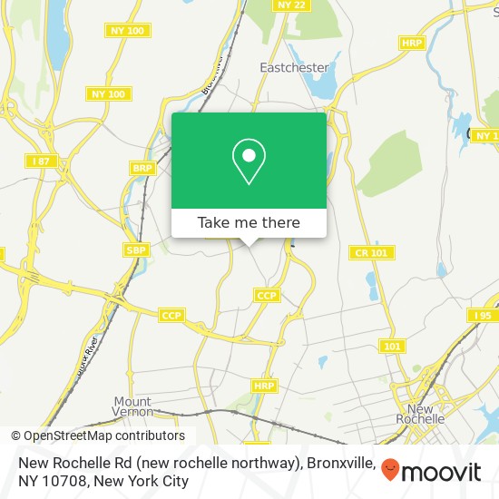 Mapa de New Rochelle Rd (new rochelle northway), Bronxville, NY 10708