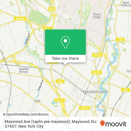 Mapa de Maywood Ave (taplin ave maywood), Maywood, NJ 07607