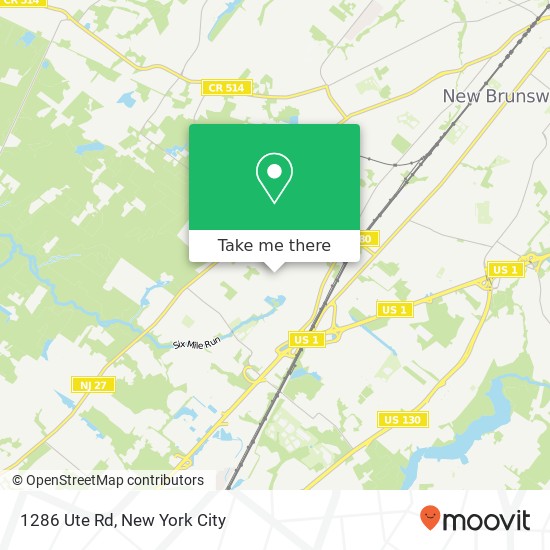 Mapa de 1286 Ute Rd, North Brunswick, NJ 08902