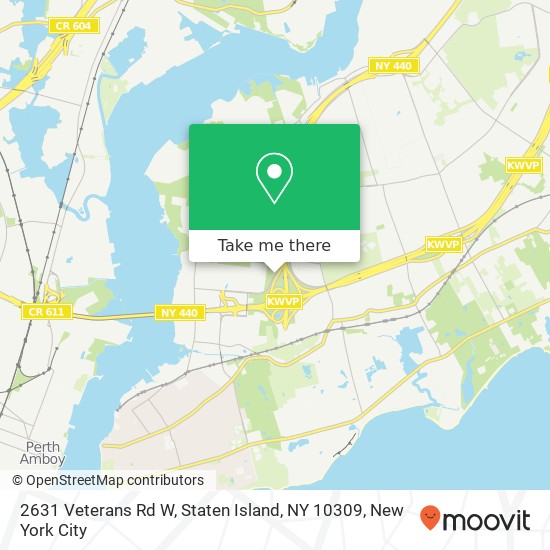 Mapa de 2631 Veterans Rd W, Staten Island, NY 10309