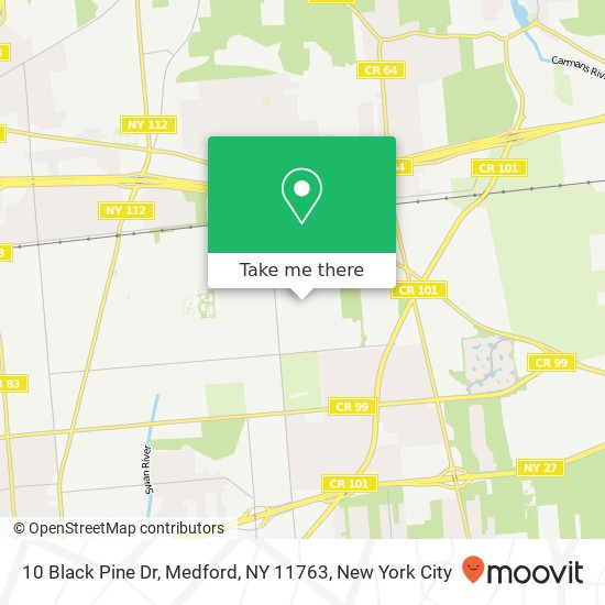 Mapa de 10 Black Pine Dr, Medford, NY 11763