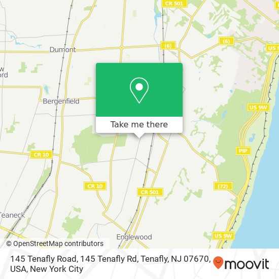 Mapa de 145 Tenafly Road, 145 Tenafly Rd, Tenafly, NJ 07670, USA