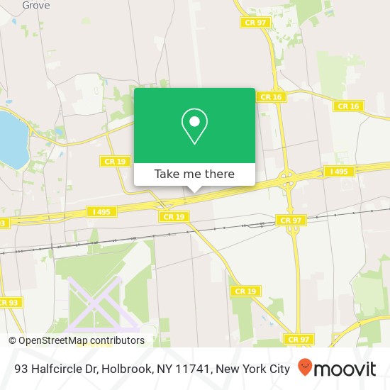 Mapa de 93 Halfcircle Dr, Holbrook, NY 11741
