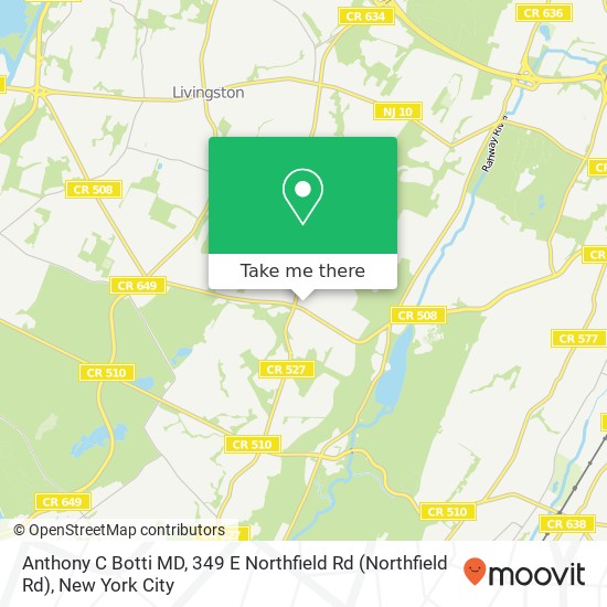 Mapa de Anthony C Botti MD, 349 E Northfield Rd