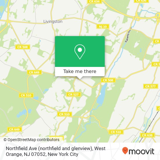 Northfield Ave (northfield and glenview), West Orange, NJ 07052 map