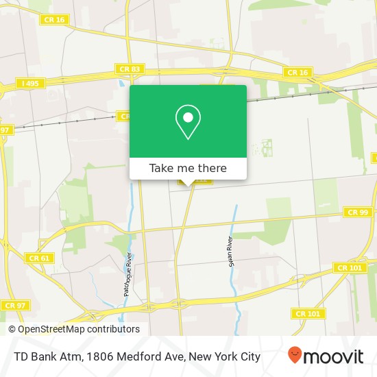 Mapa de TD Bank Atm, 1806 Medford Ave