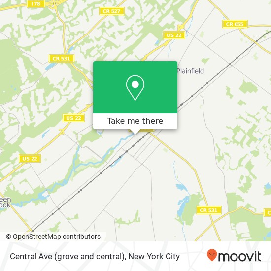 Mapa de Central Ave (grove and central), Plainfield, NJ 07060