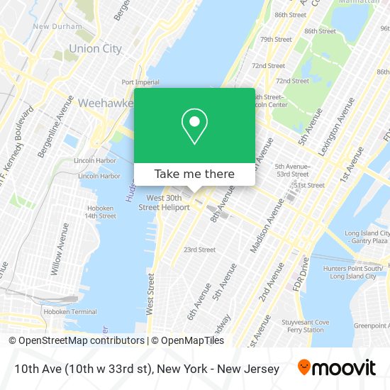 Mapa de 10th Ave (10th w 33rd st)