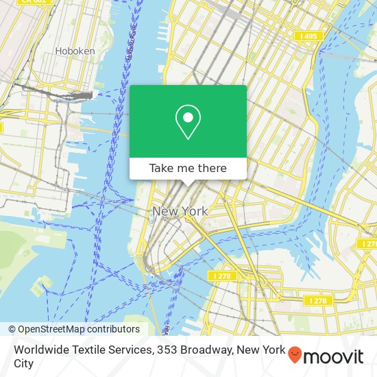Mapa de Worldwide Textile Services, 353 Broadway