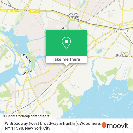 Mapa de W Broadway (west broadway & franklin), Woodmere, NY 11598