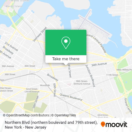 Mapa de Northern Blvd (northern boulevard and 79th street)