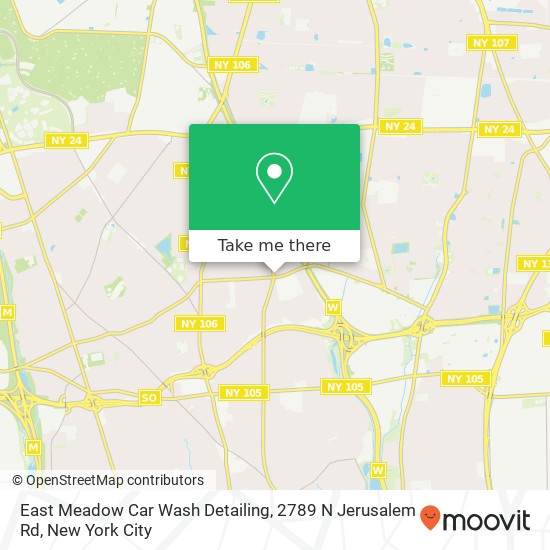 Mapa de East Meadow Car Wash Detailing, 2789 N Jerusalem Rd