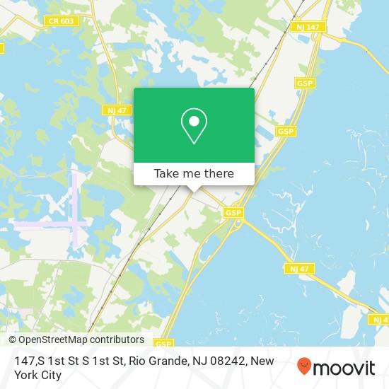 Mapa de 147,S 1st St S 1st St, Rio Grande, NJ 08242