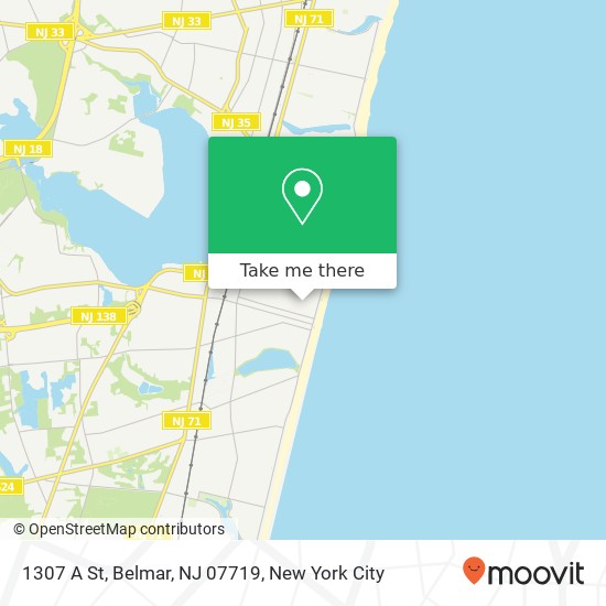 Mapa de 1307 A St, Belmar, NJ 07719