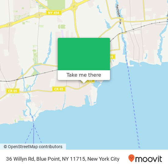 Mapa de 36 Willyn Rd, Blue Point, NY 11715