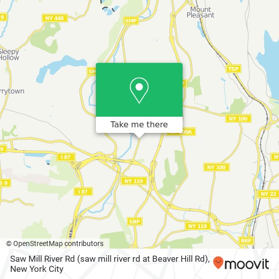 Saw Mill River Rd (saw mill river rd at Beaver Hill Rd), Elmsford, NY 10523 map