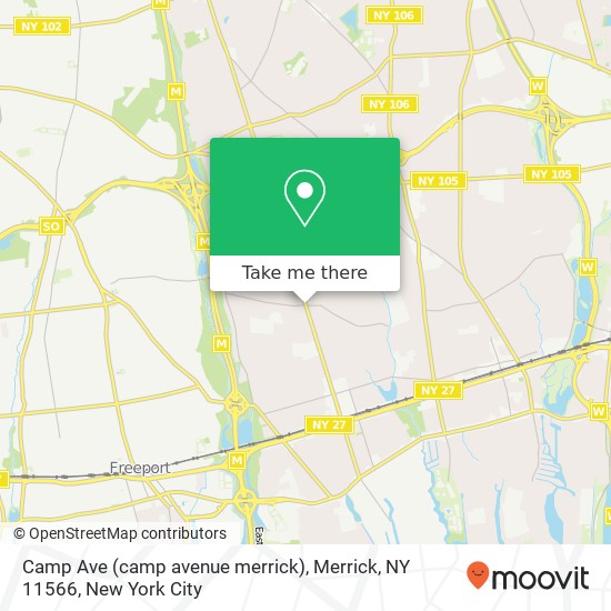 Mapa de Camp Ave (camp avenue merrick), Merrick, NY 11566