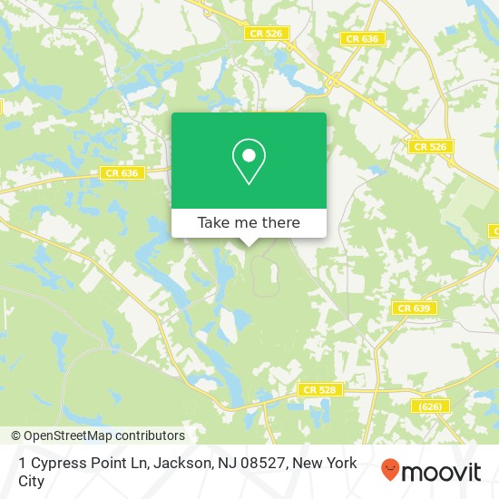 Mapa de 1 Cypress Point Ln, Jackson, NJ 08527