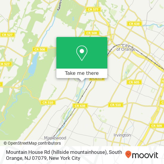 Mapa de Mountain House Rd (hillside mountainhouse), South Orange, NJ 07079