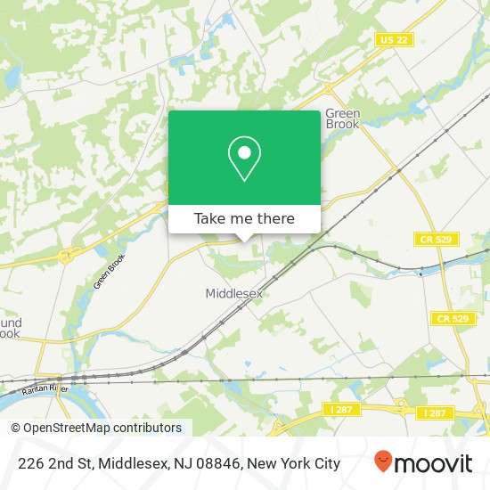 Mapa de 226 2nd St, Middlesex, NJ 08846