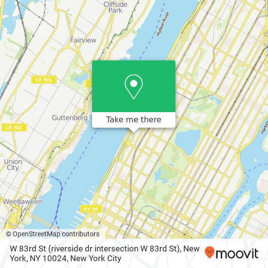 W 83rd St (riverside dr intersection W 83rd St), New York, NY 10024 map