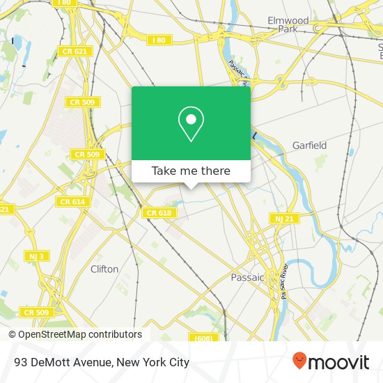 Mapa de 93 DeMott Avenue, 93 DeMott Ave, Clifton, NJ 07011, USA