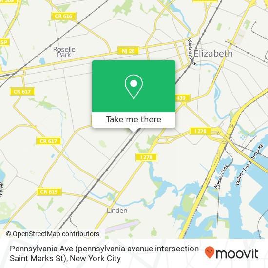 Pennsylvania Ave (pennsylvania avenue intersection Saint Marks St), Linden, NJ 07036 map