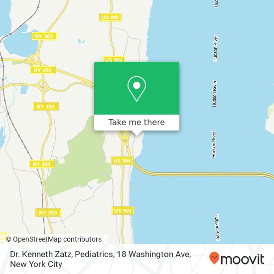 Mapa de Dr. Kenneth Zatz, Pediatrics, 18 Washington Ave
