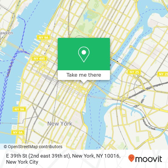 Mapa de E 39th St (2nd east 39th st), New York, NY 10016