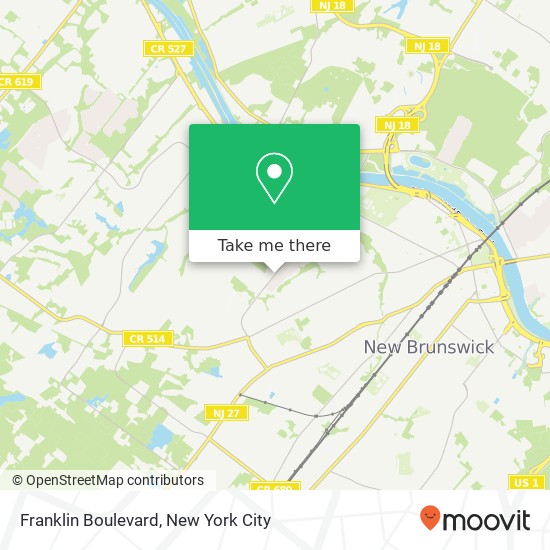 Mapa de Franklin Boulevard, Franklin Blvd, Somerset, NJ 08873, USA