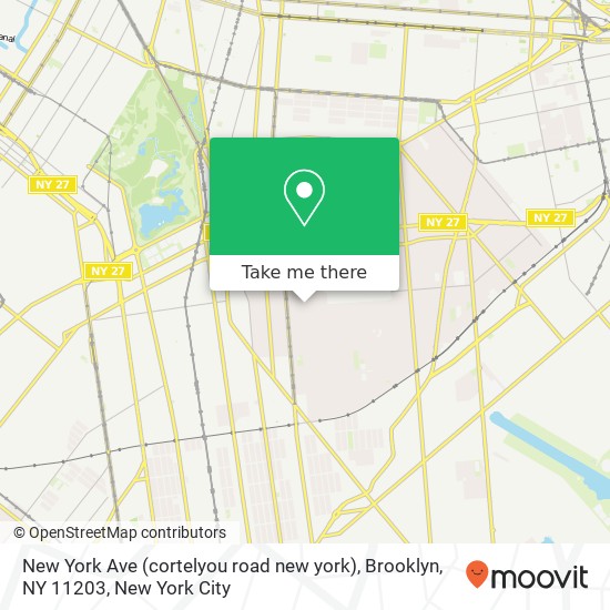Mapa de New York Ave (cortelyou road new york), Brooklyn, NY 11203