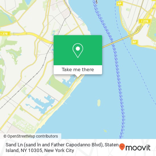 Mapa de Sand Ln (sand ln and Father Capodanno Blvd), Staten Island, NY 10305