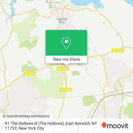 Mapa de 91 The Hollows N (The Hollows), East Norwich, NY 11732