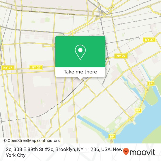 Mapa de 2c, 308 E 89th St #2c, Brooklyn, NY 11236, USA