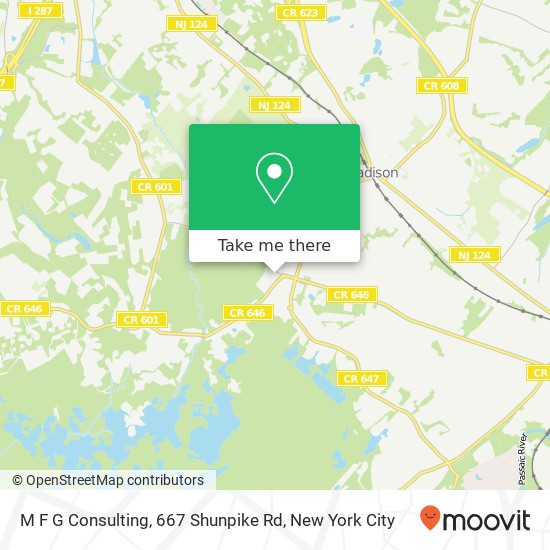 Mapa de M F G Consulting, 667 Shunpike Rd