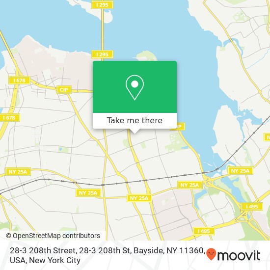 Mapa de 28-3 208th Street, 28-3 208th St, Bayside, NY 11360, USA