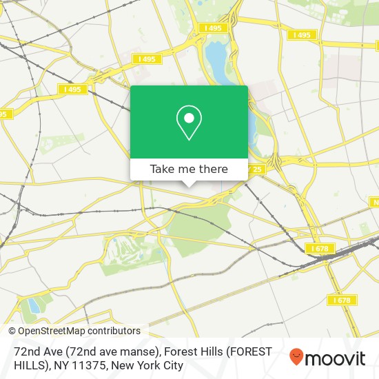 Mapa de 72nd Ave (72nd ave manse), Forest Hills (FOREST HILLS), NY 11375