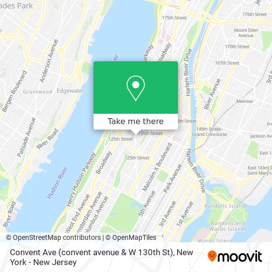 Mapa de Convent Ave (convent avenue & W 130th St)