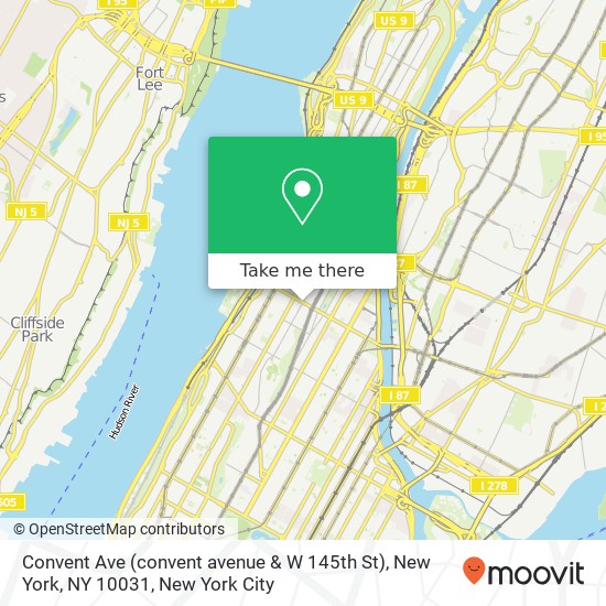 Mapa de Convent Ave (convent avenue & W 145th St), New York, NY 10031