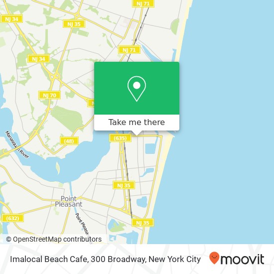 Imalocal Beach Cafe, 300 Broadway map