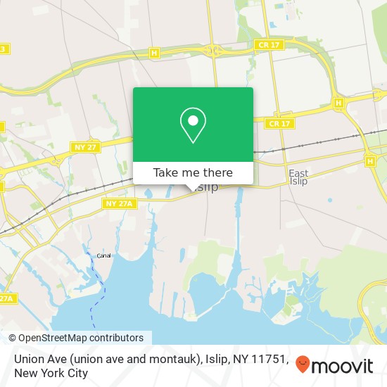Mapa de Union Ave (union ave and montauk), Islip, NY 11751