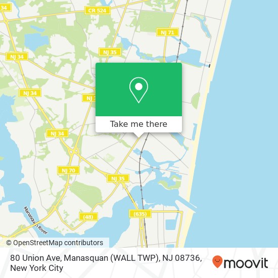 80 Union Ave, Manasquan (WALL TWP), NJ 08736 map