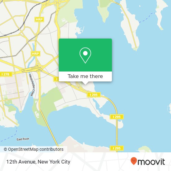 Mapa de 12th Avenue, 12th Ave, Bronx, NY 10465, USA